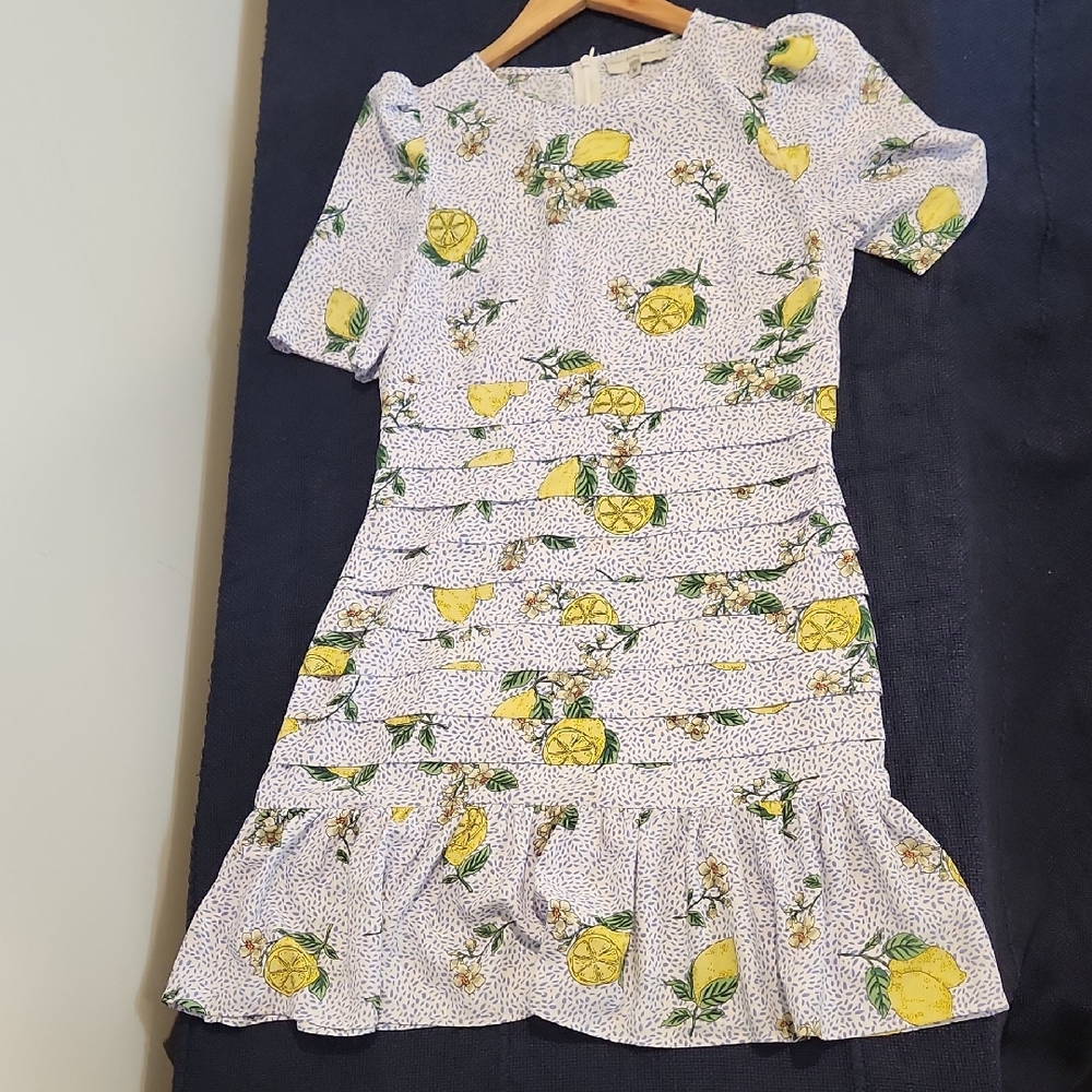 Never Fully Dressed Blue and White Lemon Patterned Dress